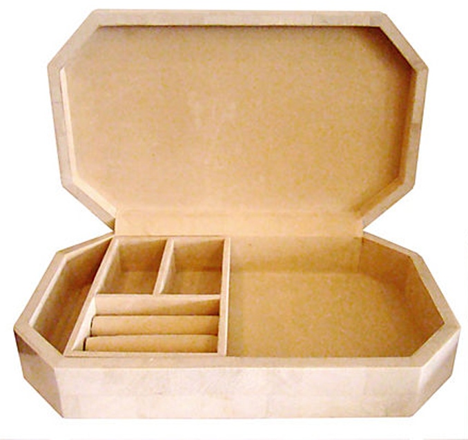 Large Tessellated Stone Jewelry Box Modernism